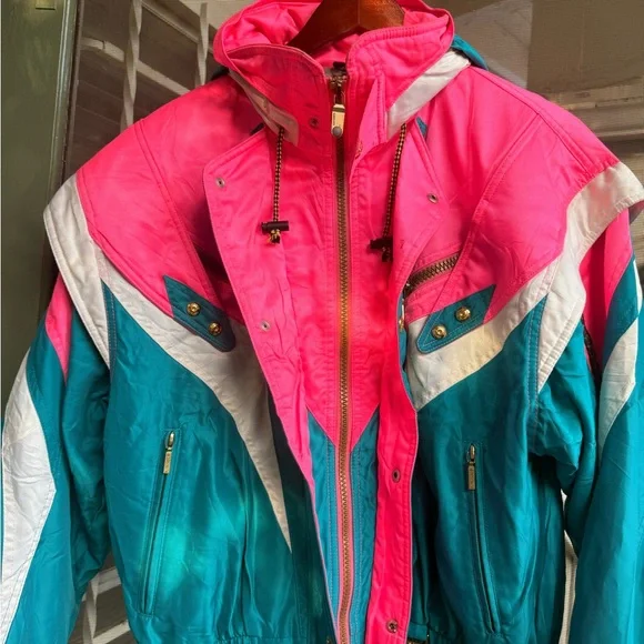 Descente Pink & Turquoise Ski Jacket - Picture 6 of 15